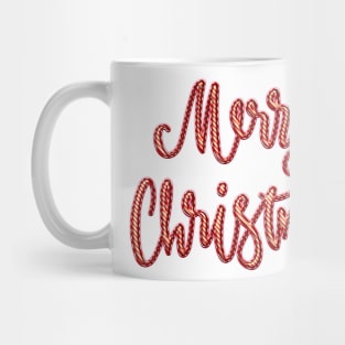 Merry Christmas in Candy Cane Stripes Mug